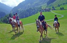 Ausreiten über Wiesen und Wälder