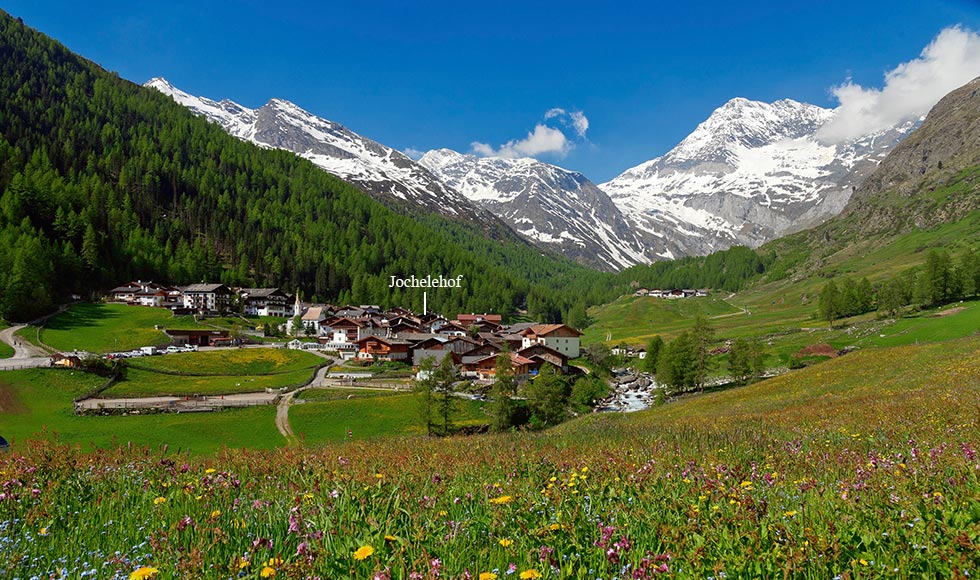 Lage des Jochelehofs in Pfelders, Passeier